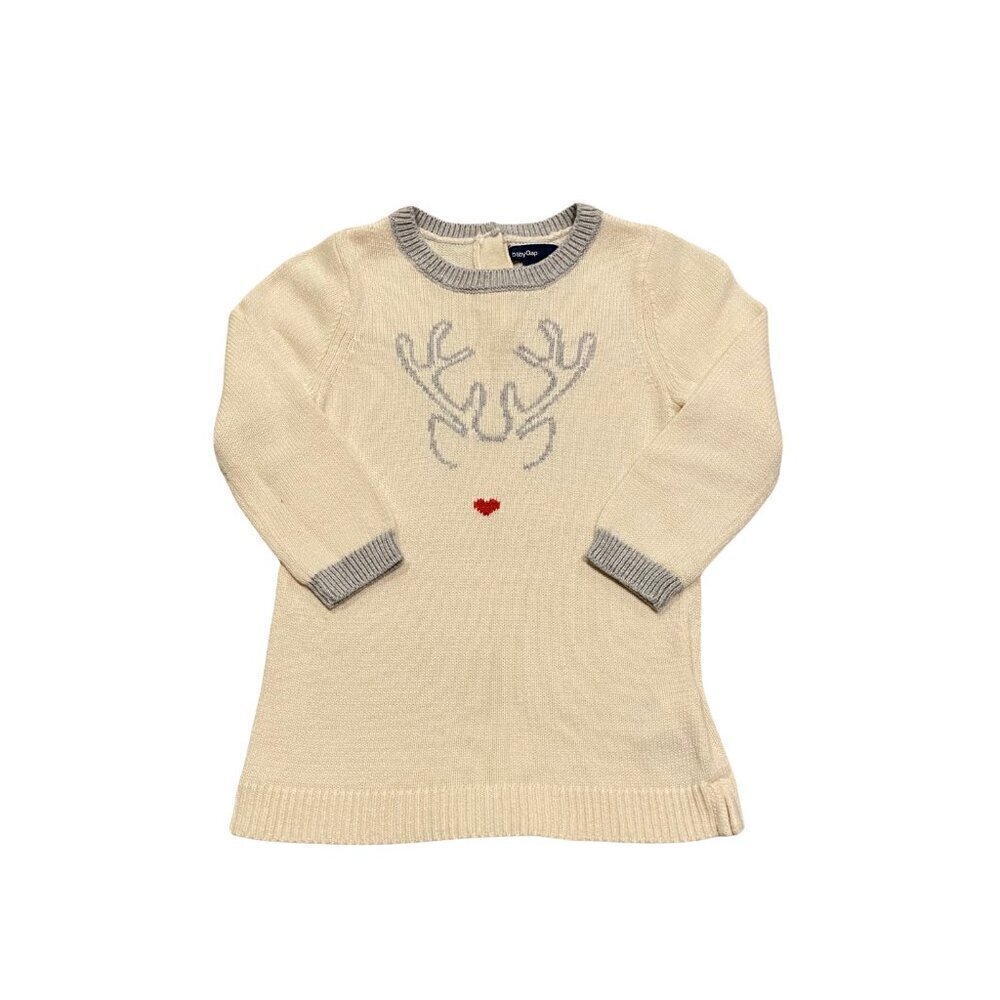 Baby Gap Girl's Reindeer Sweater Dress - Size 6-12 months - Like New!